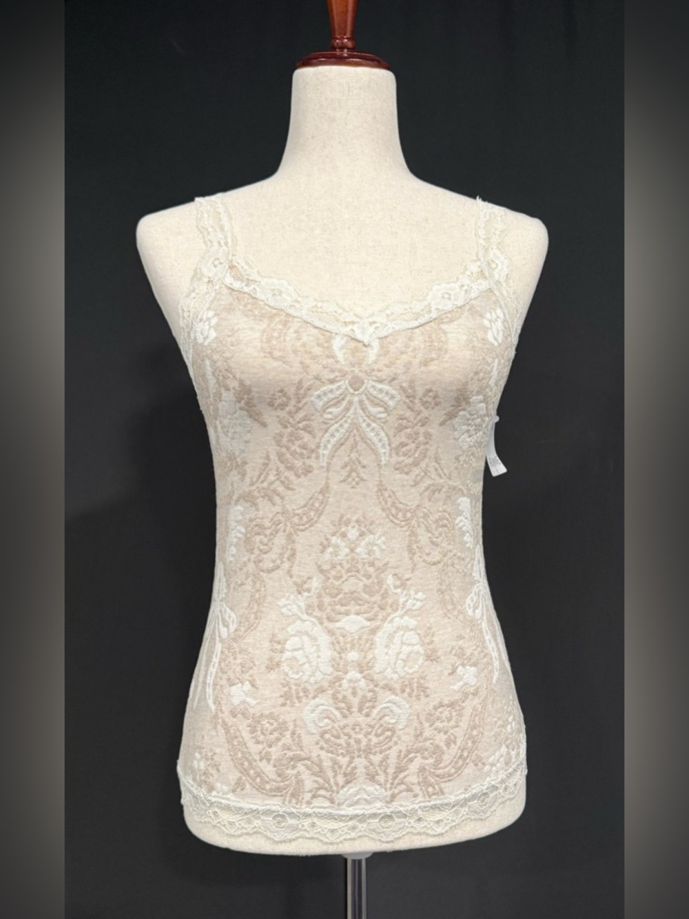 Arianne Beige Lace Floral Camisole